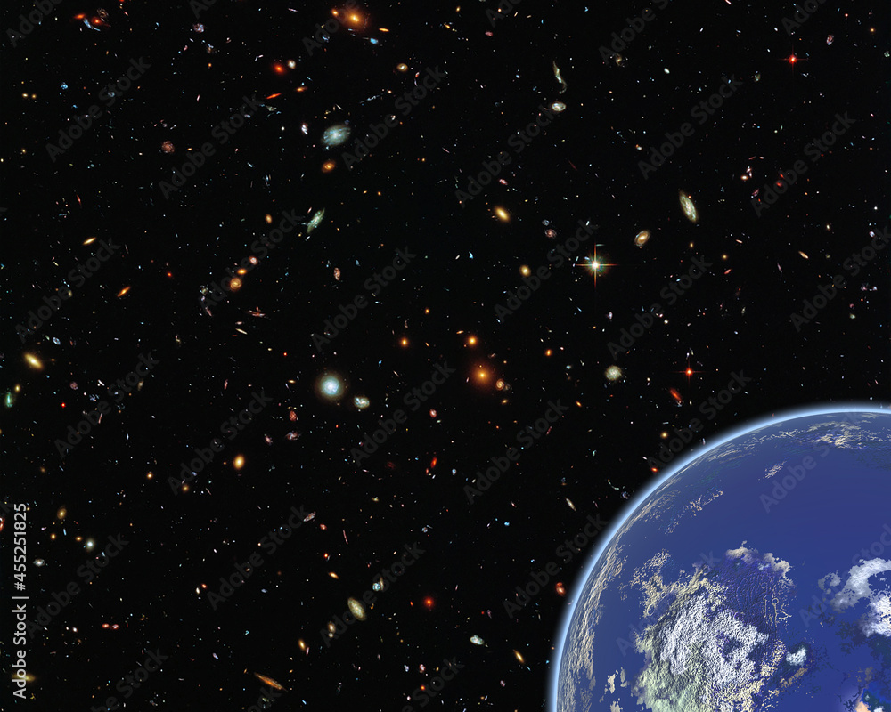 Wall mural magnificent earth in outer space. the elements of this image furnished by nasa.
