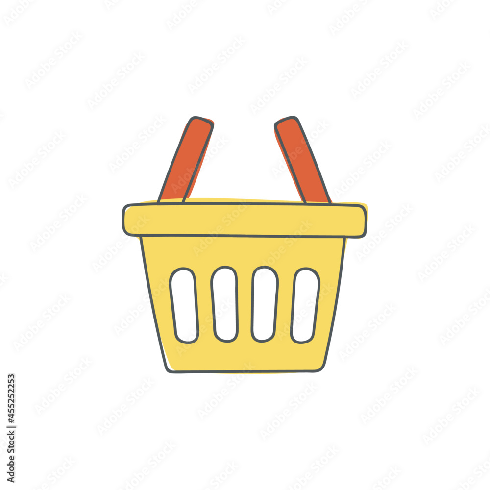 Canvas Prints ecommerce Basket shopping icon in color icon, isolated on white background 