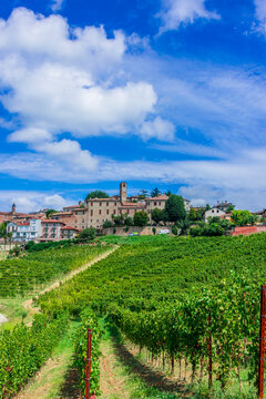 View of Neive in the Province of Cuneo, Piedmont, Italy © monticellllo