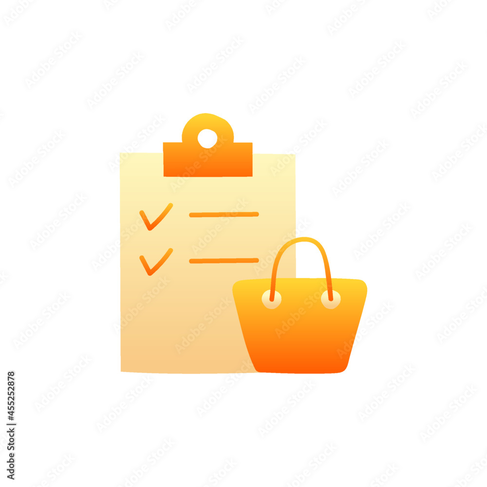 Poster shopping list icon in gradient color style, isolated on white background