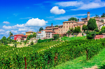 View of Neive in the Province of Cuneo, Piedmont, Italy