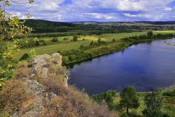 Panorama of the Sylva river valley from the Lobach stone