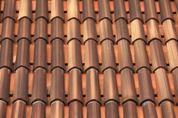 Roof tiles on a house roof