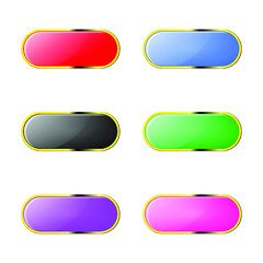 multicolored web buttons vector collection