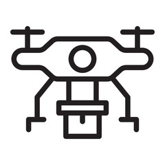 drone delivery line icon