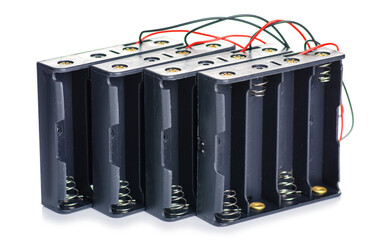 Battery compartment for 18650 on white background isolation