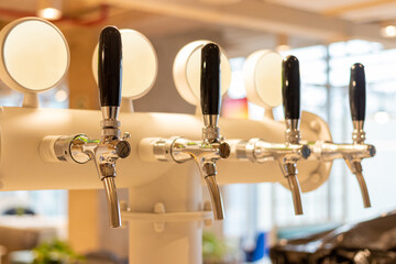 Beer dispenser in stainless steel in bar 