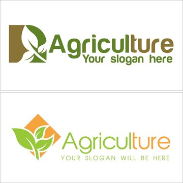 Agriculture leaf plant organic natural logo design