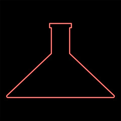 Neon flask red color vector illustration flat style image