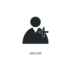 Add user vector icon illustration sign 