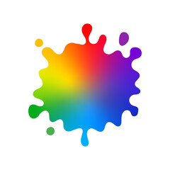 Fototapeta na wymiar Rainbow Colored blot on the white background