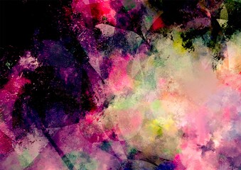 ピンク色と紫色の水彩テクスチャ背景
