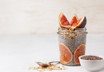 fermented chia pudding with figs.