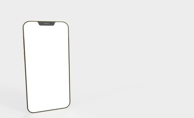 Smartphone frameless blank screen mockup template 3d
