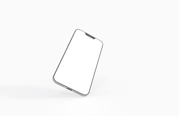 Smartphone frameless blank screen mockup template 3d