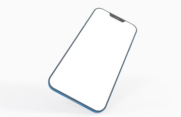 Smartphone frameless blank screen mockup template 3d