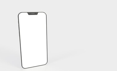 Smartphone frameless blank screen mockup template 3d