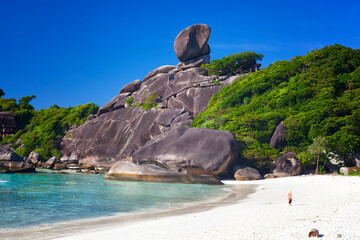 Beautiful landscape with the rock Sail on Similan islands, Thailand