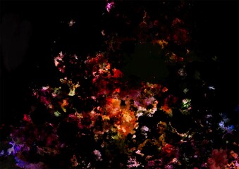 暗闇に光る赤い幻想的な水彩テクスチャ背景
