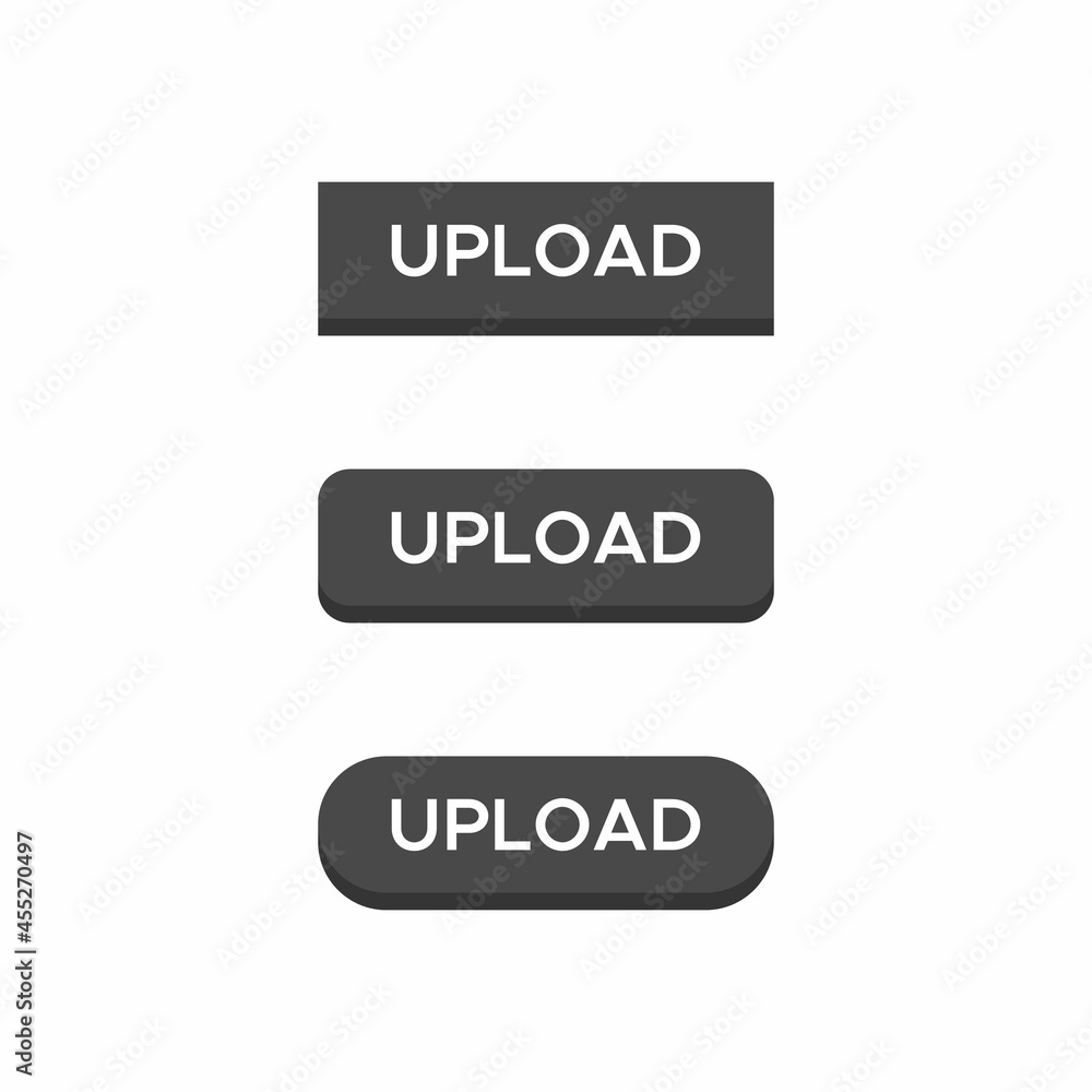 Poster upload button icon vector set collection in 3d style