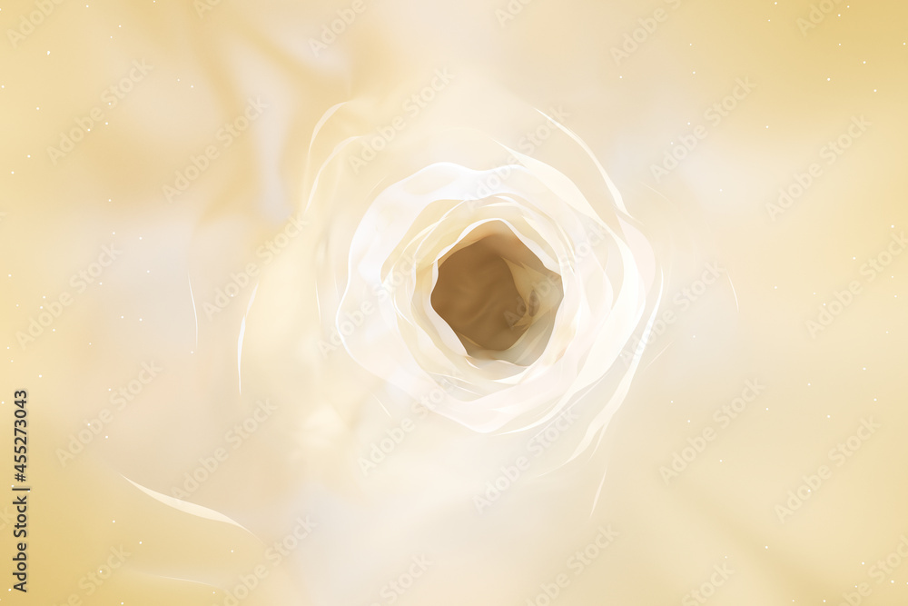 Aufkleber abstract light brown cosmic hole on blurry background. space and abstraction concept. 3d rendering.