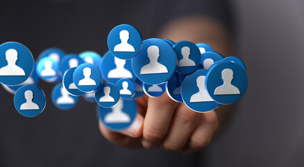 videoconference group of people talking in social network