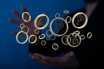 Infinite question marks, original 3d illustration