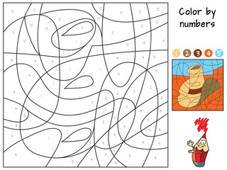 Cowboy hat. Color by numbers. Coloring book