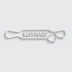 Rolling pin - vector icon best food restaurant logo. Home made food sign