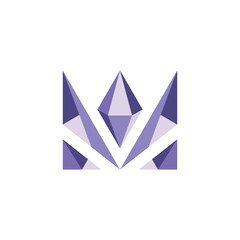 V diamond modern style logo. 3d logo design