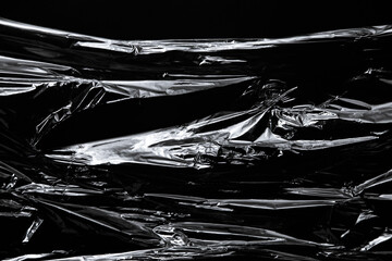 Picture of the polyethylene wrap on black background