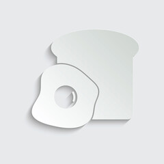 breakfast icon Bread with egg icon vector