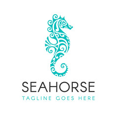 Seahorse logo graphic design concept. Editable element, can be used as logotype, icon, template in web and print   © Marina Storm