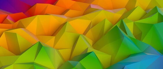 Color Blend Rainbow Trendy Low Poly BG Design