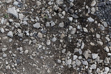 Rubble and pieces of stones on the ground