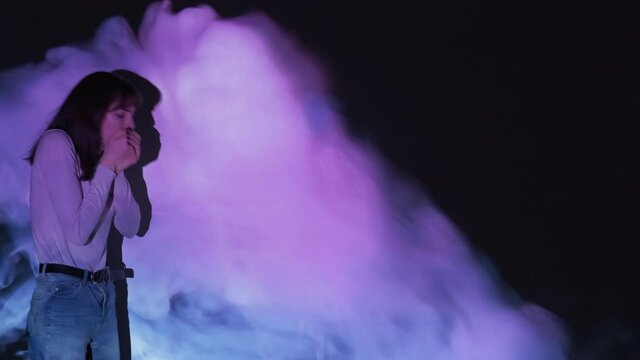air pollution environmental problem woman smoke