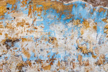 old grunge background with paint at wall, cracks  and rust