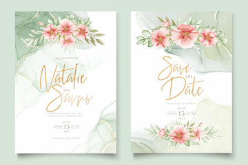 watercolor summer floral and leaves card set