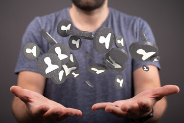 Concept of Network, internet communication. 3d illustration