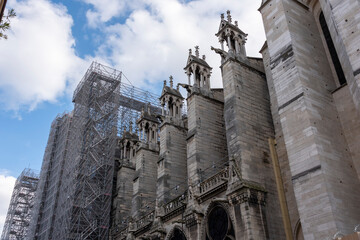 Frankreich, Paris, eingerüstete Kathedrale Notre Dame