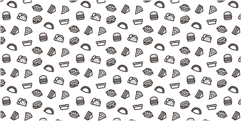 Bakery icon pattern background for website or wrapping paper (Monotone version)