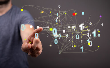 Futuristic in Industry 4.0 and business virtual diagram