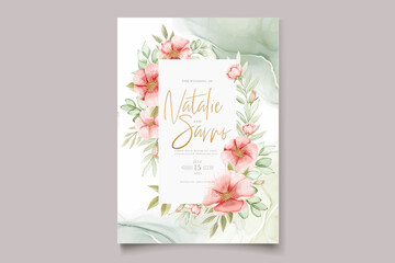 Obraz na płótnie Canvas watercolor summer floral and leaves card set