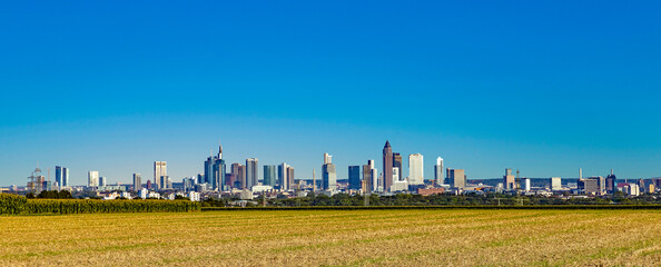 panoramic view of skyline of Frankfurt