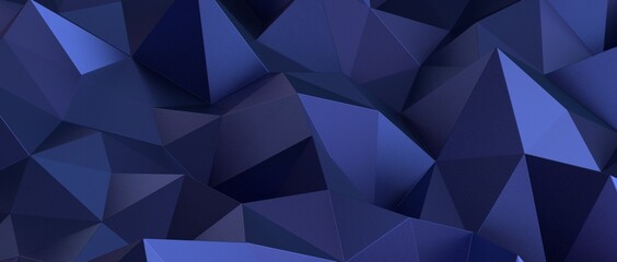 Fototapeta premium 3D Illustration Geometric, Polygon, Line,Triangle pattern shape with molecule structure. Polygonal with blue background