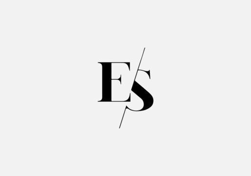 Abstract ES letter modern initial logo design 