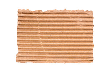 Piece of torn cardboard isolated on a white background