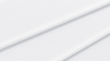 Blank white folded fabric material mockup, top view