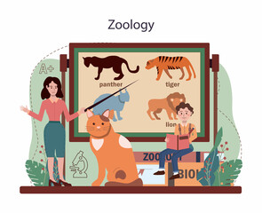 Biology concept. Students exploring nature and living organism