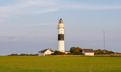 Lighthouse Kampen (Lighthouse Rote Kliff) is located on the geestland core of the German island of Sylt, south of Kampen. - obrazy, fototapety, plakaty